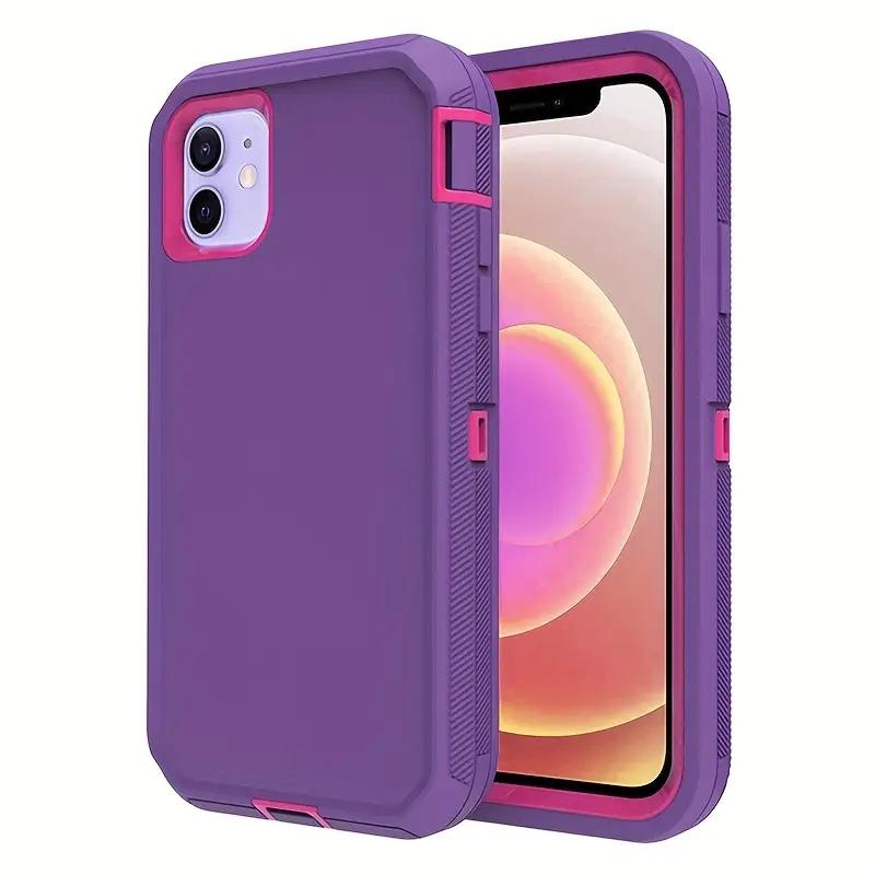 Shockproof Protective Phone Case for IPhone 16 Case Body Rugged Dust Proof 3 Layer Tough Phone Cover for iPhone 15 14 Pro Max