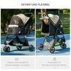 Foldable Pet Stroller w/ Rain Cover, for XS Dogs, S Dogs - Khaki