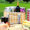 Picnic Bag Cooler Bag with Handle Insulated Oxford Cloth Ample Capacity Portable Grocery Basket for 