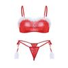 Elegant Lingerie Set: Seductive Open Crotch Thong Christmas Costume (Three-Piece)