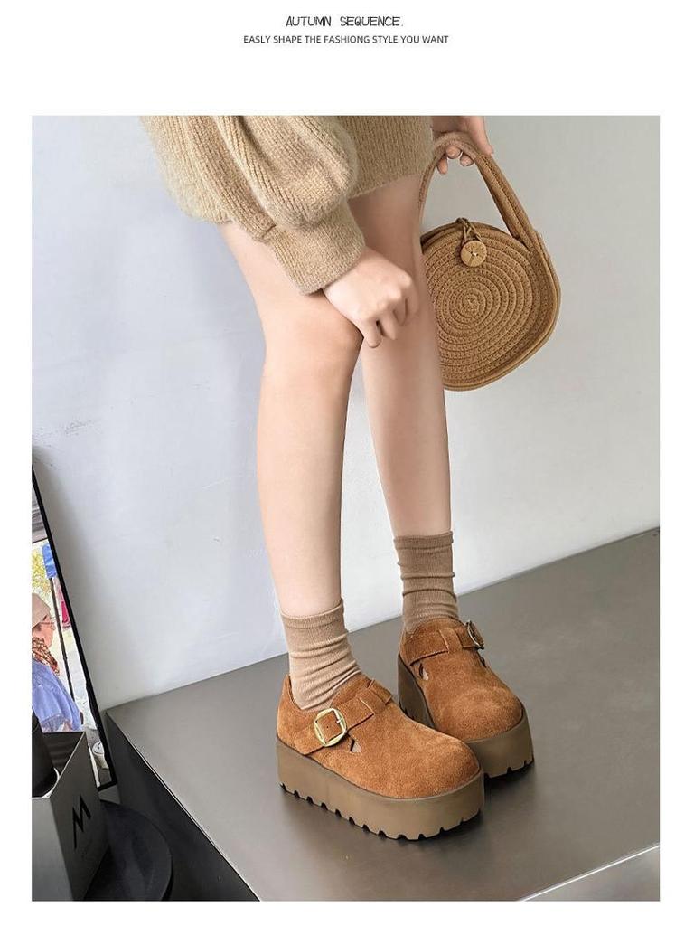 Damen Echtleder Retro Slipper Plateau Schuhe - 2025 Herbstkollektion