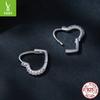 Classic Heart-Shaped Moissanite Ear Buckle Women'S Trendy S925 Sterling Silver Mozzarella Diamond Earrings
