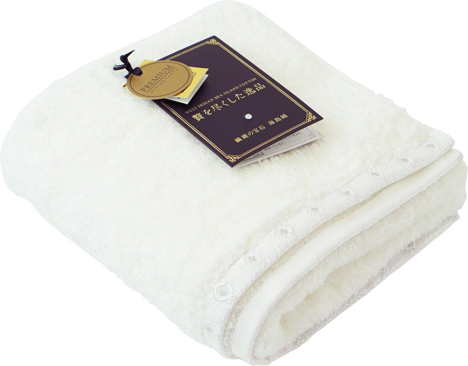 

UCHINO Fiber Jewel Face Sea Island 40 x 9212F024 W Jewel Towel, Cotton, 85cm, White, белый