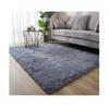 Long Pile Silk Wool Carpet - Full Coverage Bedroom and Living Room Rug, Solid Color