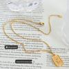 Titanium Steel Gold-Plated Butterfly Pendant Necklace with Retro European and American Design
