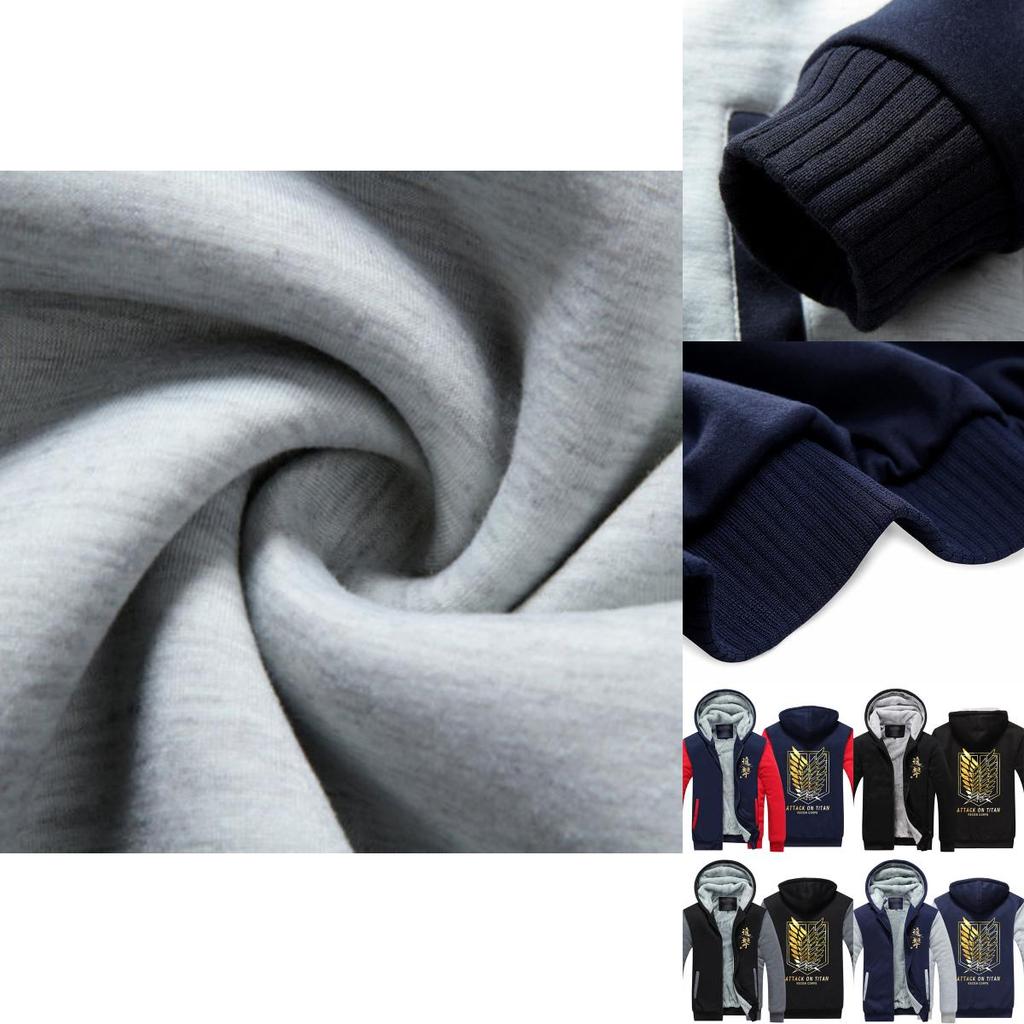 Anime Attack On Titan Winter Zipper Jacket Freedom Wings Hoodie Sweatshirts