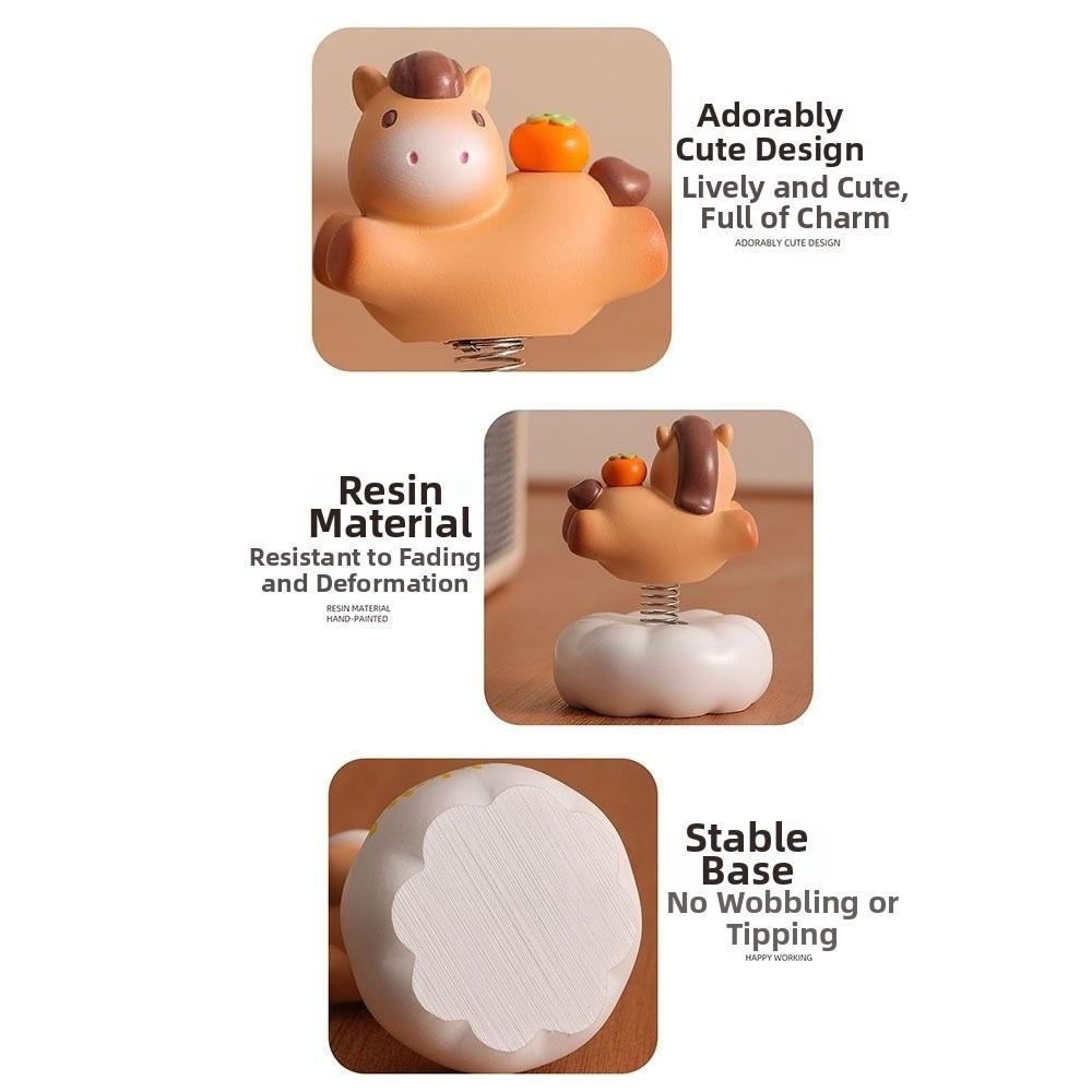 Harz Tierkreis Pony Ornament Schüttelbare Handgefertigte Schaukelpferd Figur Pferde Maskottchen Jahr des Pferdes