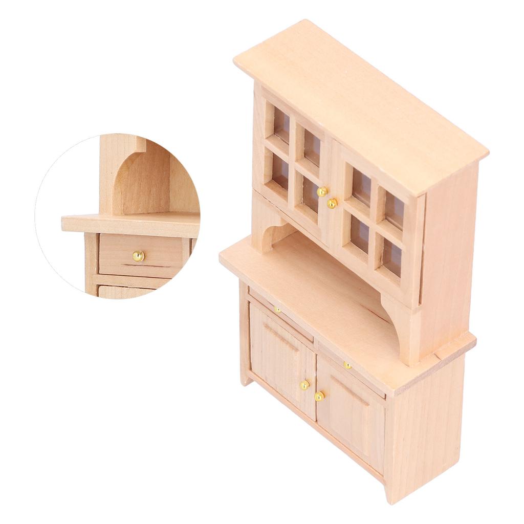 1:12 Dollhouse Cabinet Wooden Simulated Miniature Kitchen Furniture Decoration AccessoriesWood