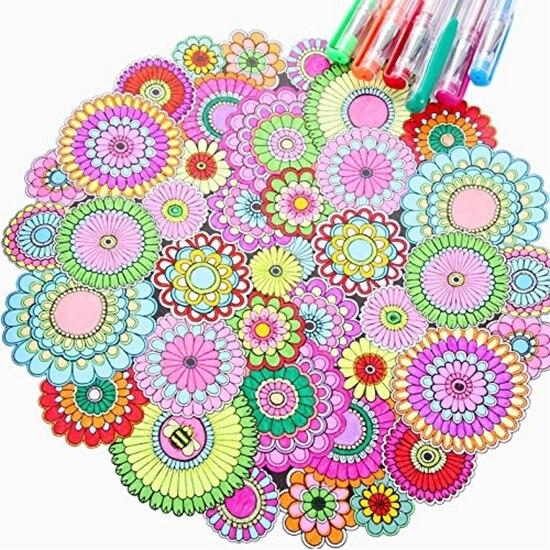 Gelmushta Gel Pens 100 Unique Colors (No Duplicates) Set for Adult Coloring Books Drawing with Case