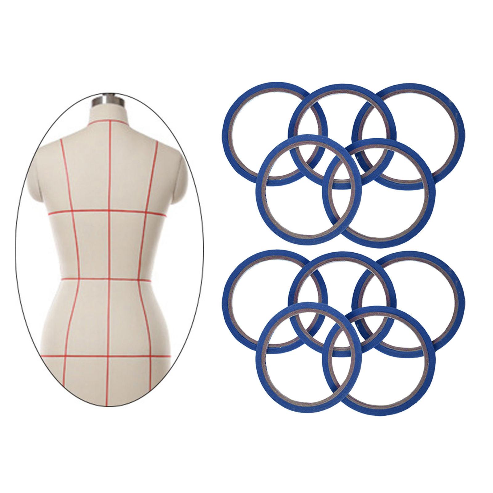 

10 рулонов ленты для маркировки сетки, самоклеящаяся узкая отделка для шитья, зеленая синий