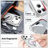 For iPhone 17 Pro Crystal Clear Phone Case,Compatible with MagSafe Slim Shockproof Stand Transparent Cover For iPhone 17 Pro Max