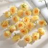 1pc Silk Artificial Flowers Table Wreath Realistic Rose Flower Head Diy Craft Soft Home Decoration Photography Props