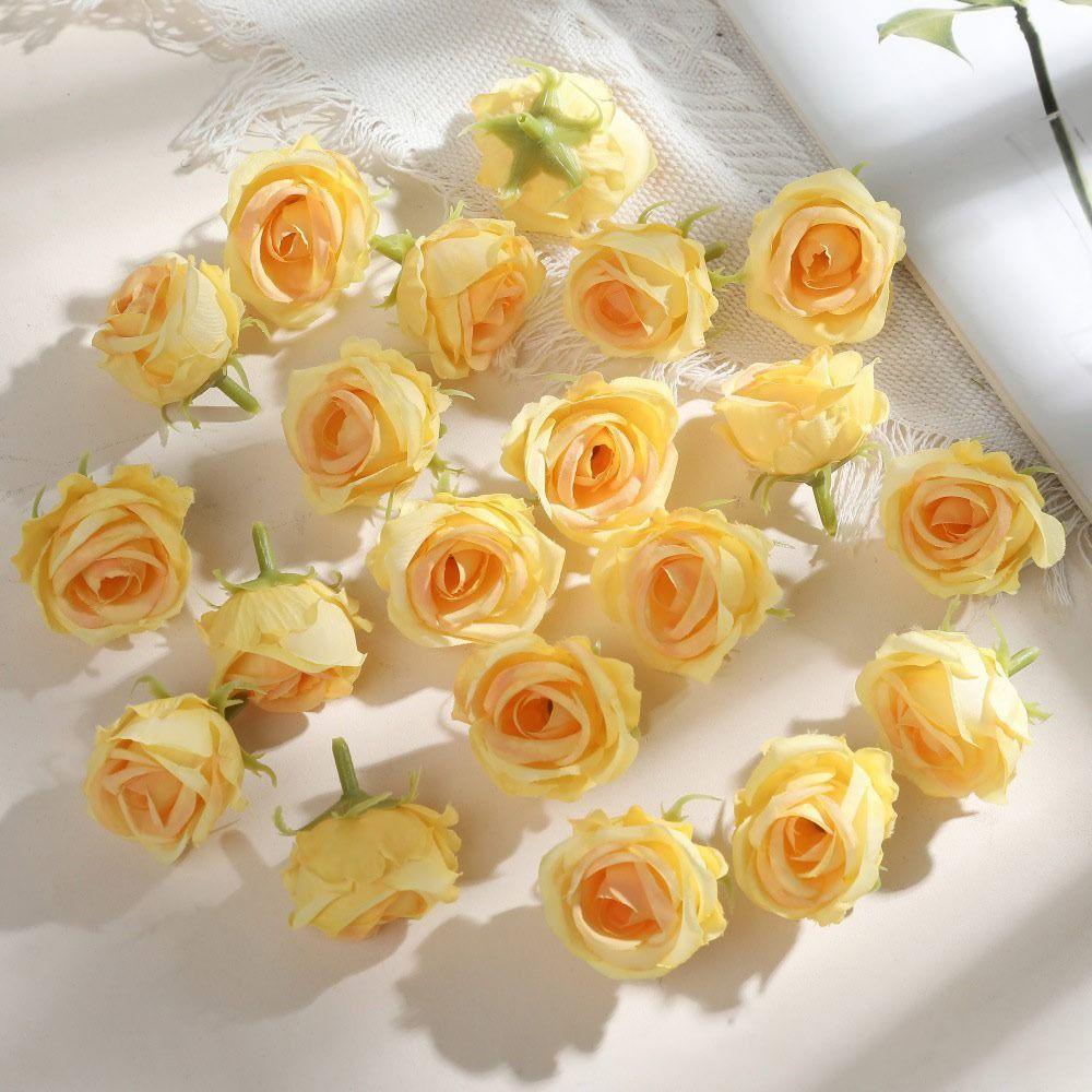 1pc Silk Artificial Flowers Table Wreath Realistic Rose Flower Head Diy Craft Soft Home Decoration Photography Props
