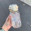 Plastic Straw Cup Transparent Clear Water Jugs Portable Travel Water Bottle