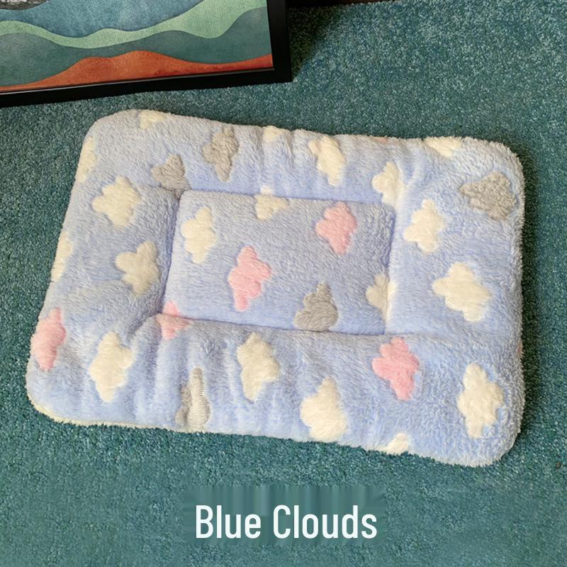 

Утолщенная зимняя теплая подушка для питомца: Фланелевый мультяшный спальный коврик для кошек и собак 30x40 cm