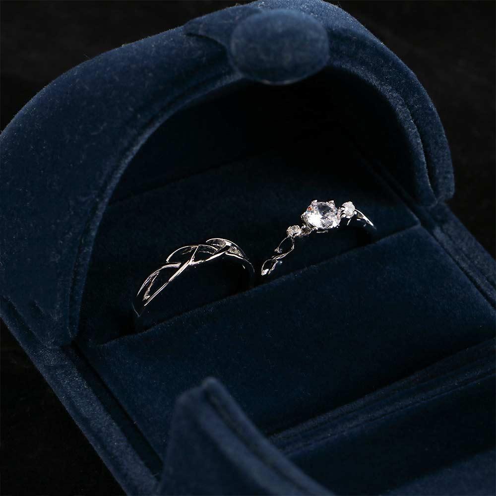 Women Men Opening Bridal Lovers Ring White Gold Plated Copper Wedding Rings Crystal Couple Rings
