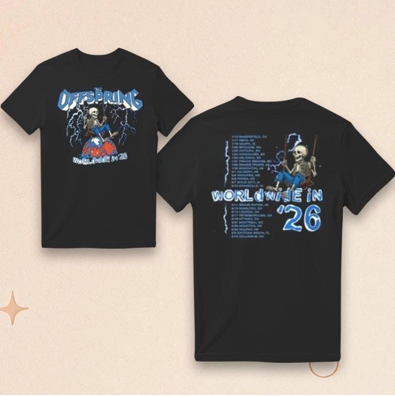 The Offspring Swinging Skeleton 2026 Tour T-Shirt L