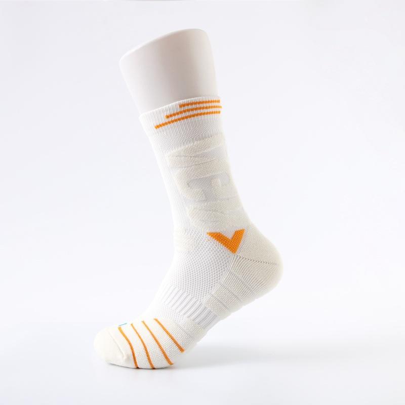 

Профессиональные махровые утолщенные баскетбольные носки, мужские дышащие, противоскользящие и износостойкие элитные спортивные компрессионные носки для бадминтона 1 pair белый