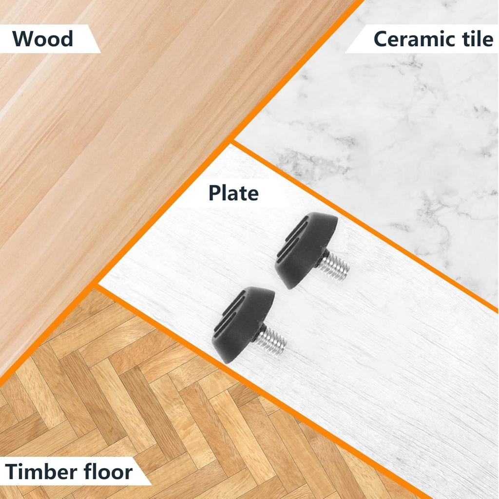 DOITOOL 100pcs Table and Chair Mats Black Metal Table Legs Leveling Feet Screw in Furniture Feet Levelers Furniture Levelers Leveling Screws