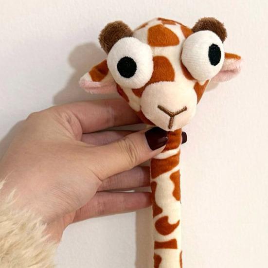 Cute Big-Eyed Stuffed Toy Long Neck Dog Duck Giraffe Plush Doll Car Bag Keychain Cute Animal Bendable Plush Figure Unique Gift for Dog Lovers