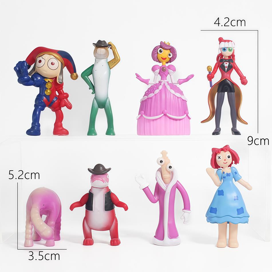The Amazing Digital Circus 8 Styles Q Version Figurine Models, Rabbit Clown Dolls Cartoon Peripherals Cake Ornaments Toys Model