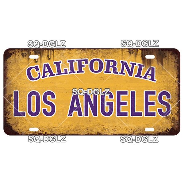 USA WEST City LOS ANGELES 15x30cm Plate Sports Tin Sign State Wall Decoration Metal Sign Home Decor Painting Plaques Art Poster
