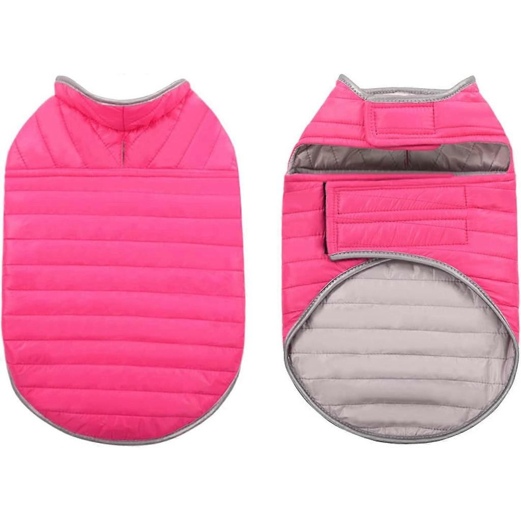 Cold Weather Dog Vest, Adjustable Lightweight Reflective Double-Sided Waterproof Winter Pet Jacket With Leash Holes