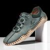Spring 2022 Men's Casual Leather Moccasins - Fashionable, Sock-Style, Large Size, Handmade Shoes