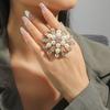 Trendy Oversized Statement Ring - Open Adjustable Design - Women's Fashion Accessory