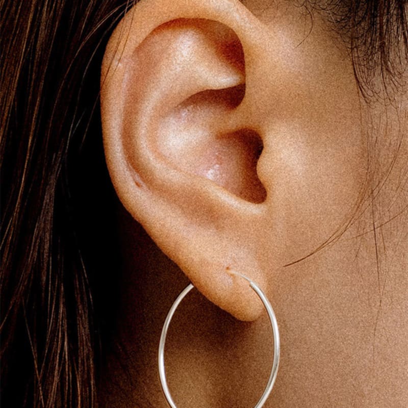 SCALETTO UR001 Silver925 Big Pipe Hoop Earrings