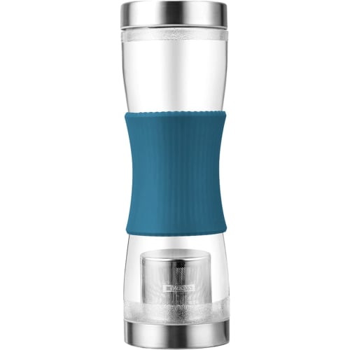 Macma T-Go Water Bottle with Strainer, 500ml, Navy Blue, AA0160