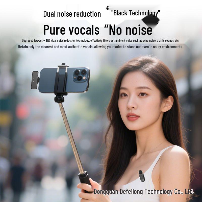 Dual Wireless Lavalier Mic Set with Magnetic Connection, Battery Display, Charging Case, Noise Reduction, Ideal for Live Streaming & Recording