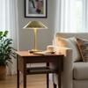 Vintage Mid Century Scandinavian Brass Table Lamp with Perforated Shade | 1950s Nordic Modern Desk Lamp | Retro Accent Lighting Deco