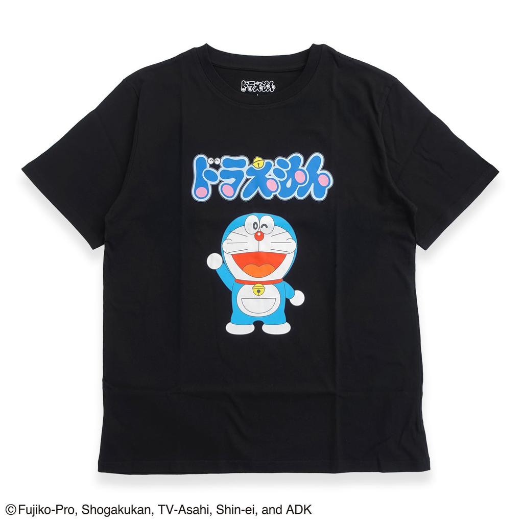 Fineplus Doraemon Logo Short Sleeve T-Shirt, Simple Character Merchandise