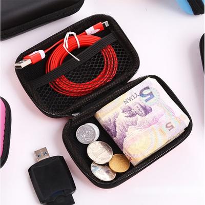 Hard Earphone Case Eva Leather Headphone Storage Bag Protective Usb Cable Organizer Portable Earbuds
