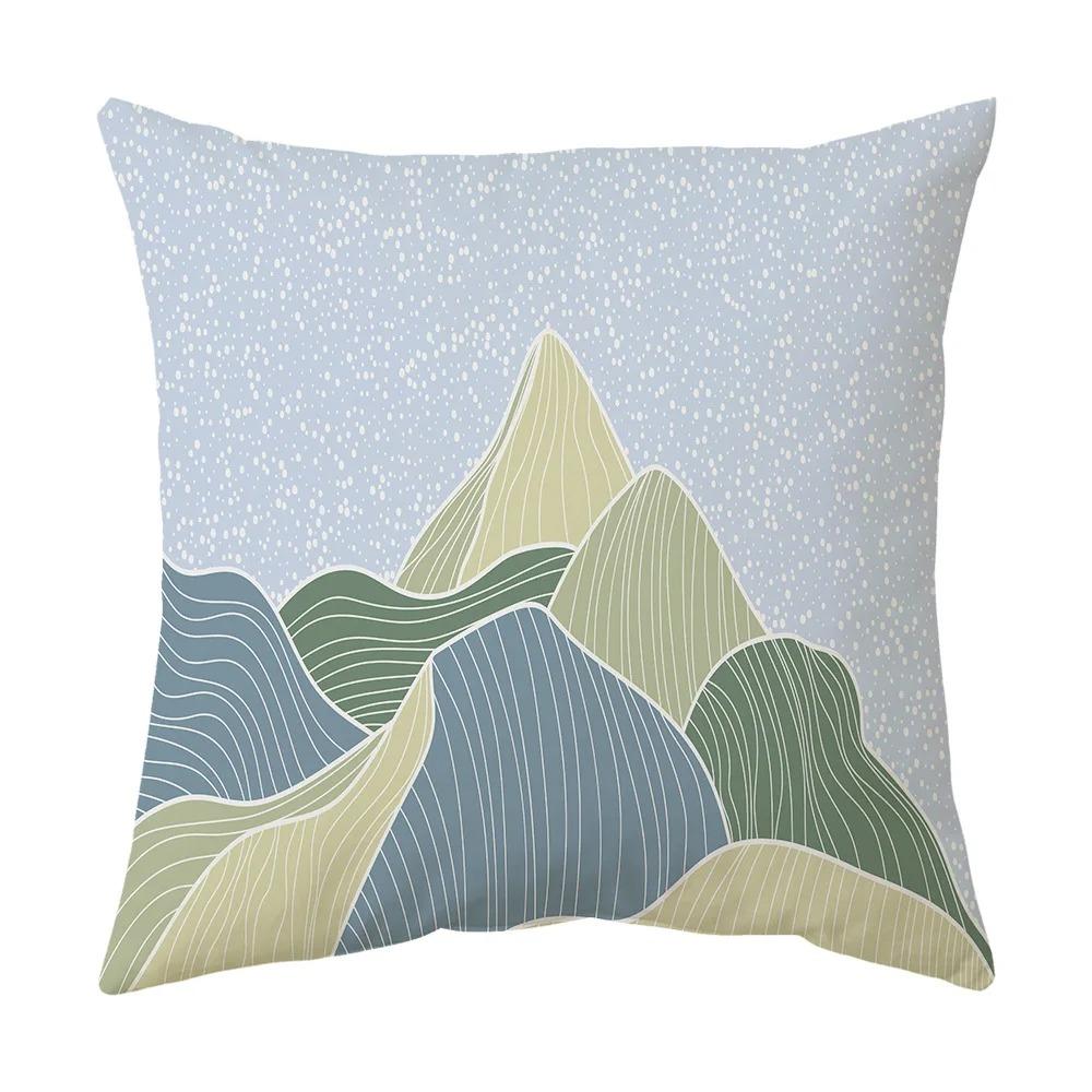 Stylish Abstract Mountain Pattern Pillow Covers Pattern Cushion Cover Suitable For Sofa Bedroom Car Pillow Cover