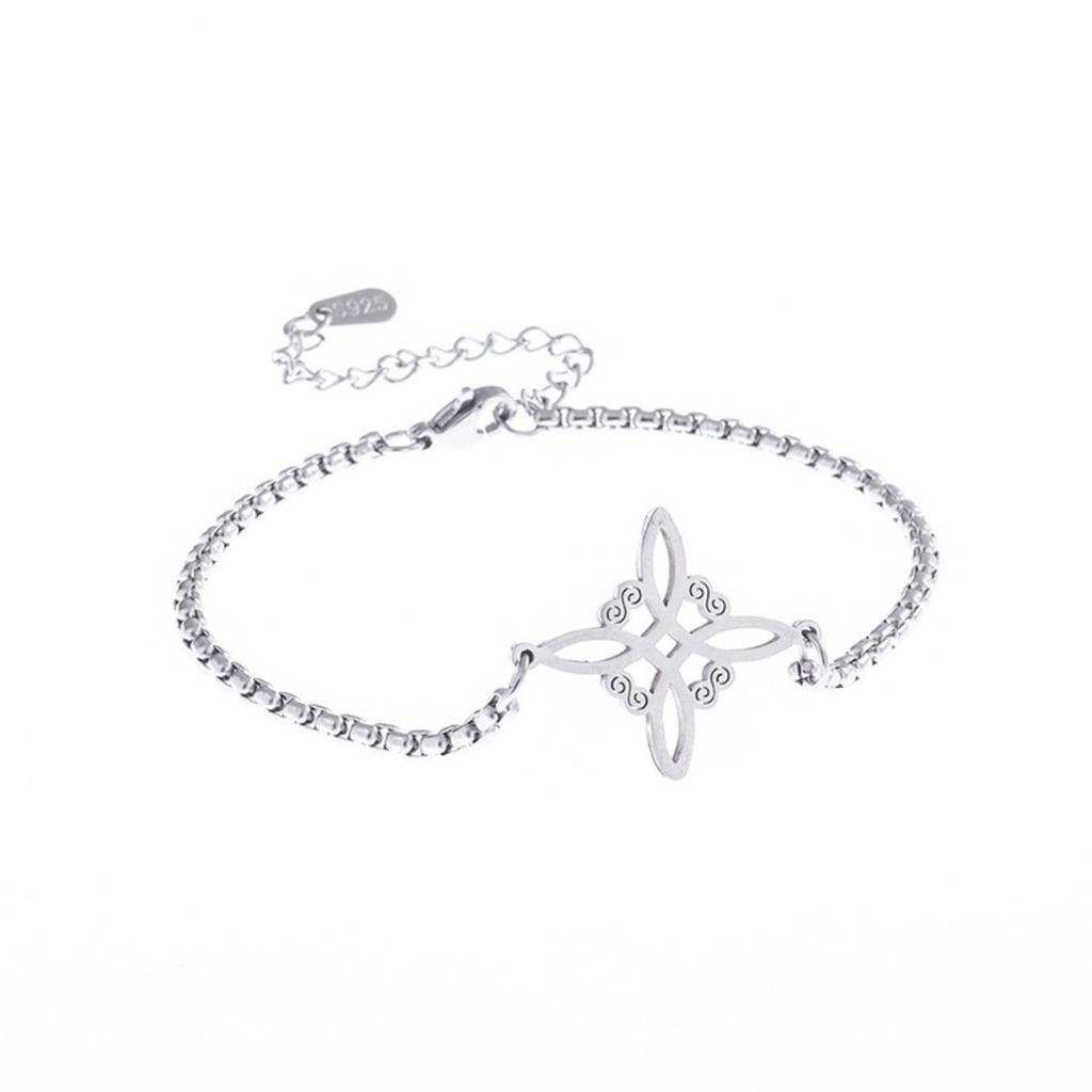 Gold Color Witch Knot Bracelet - Stainless Steel Jewelry for Women, Hypoallergenic Gift Bangles Accessories