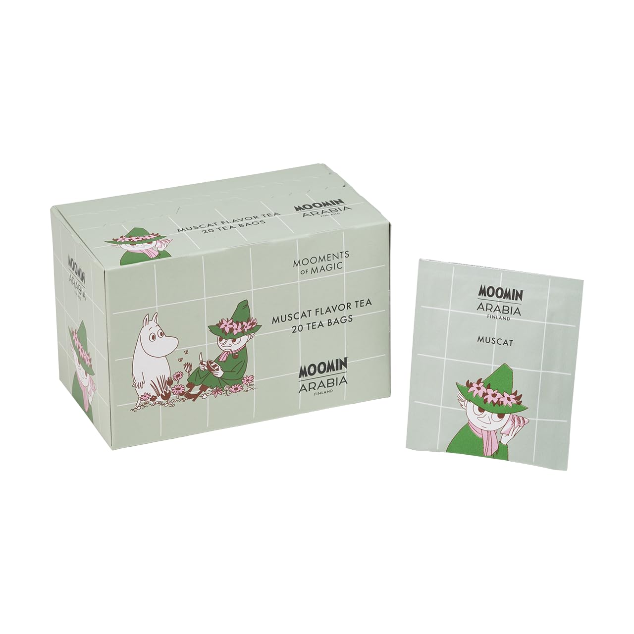 Moomin (Moomin ARABIA) Muscat Tea Bag 20P Black Leaves Individually Wrapped Snufkin Character Keemun Famous Fruity Stylish Cute Elegant Gratitude Gift