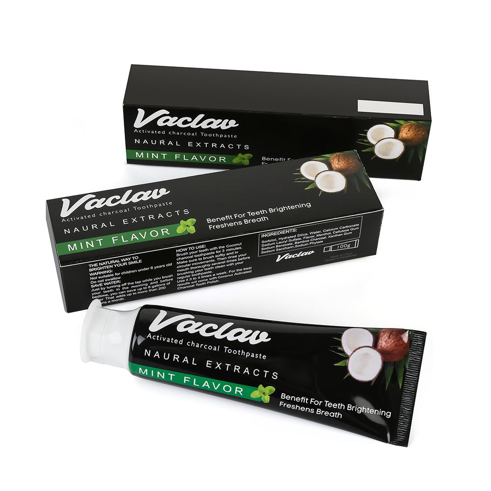 Teeth Whitening Activated Charcoal Mint Flavor Toothpaste Natural Toothpaste, Removes Plaque, No Artificial Colors