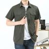 Summer short-sleeved shirt men's large-size military uniform tooling outdoor loose casual inch shirt men's top thin