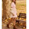 Women's Knit Sweater Dress O Neck Short Sleeve Patchwork Casual Dresses