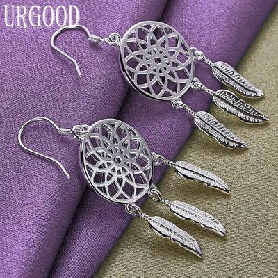 925 Sterling Zilver Etnische Stijl Oorbellen Cadeau Bedel Sieraden