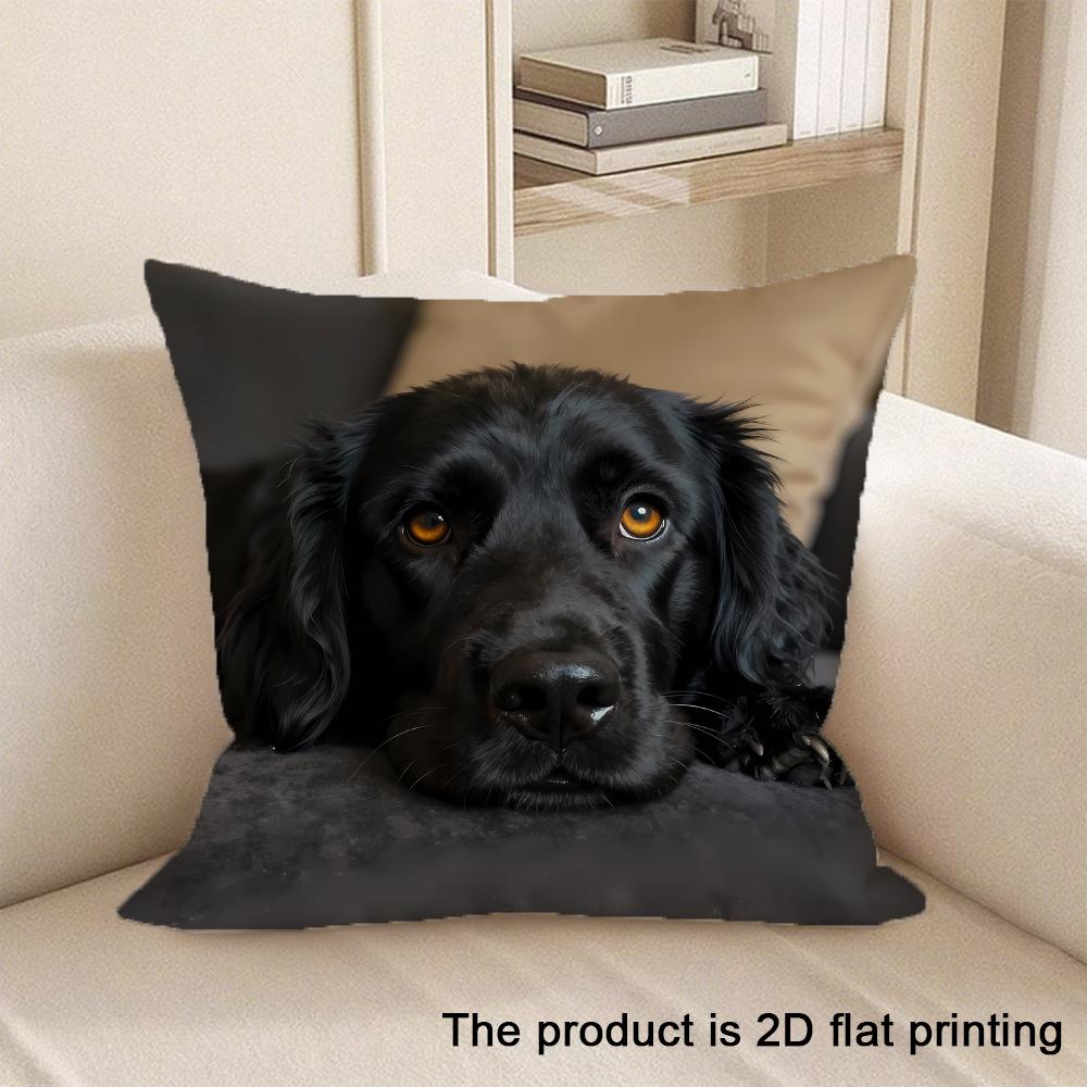 1pc Adorable Pet Themed 2D Flat Printed Pillowcases Sofa cushion cover home bedroom room decoration