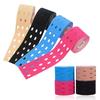 Cinta Kinesiológica Porosa Sin Látex Unisex 5cm*5m Impermeable Transpirable Flexible Cinta Muscular Elástica de Algodón Cinta Deportiva