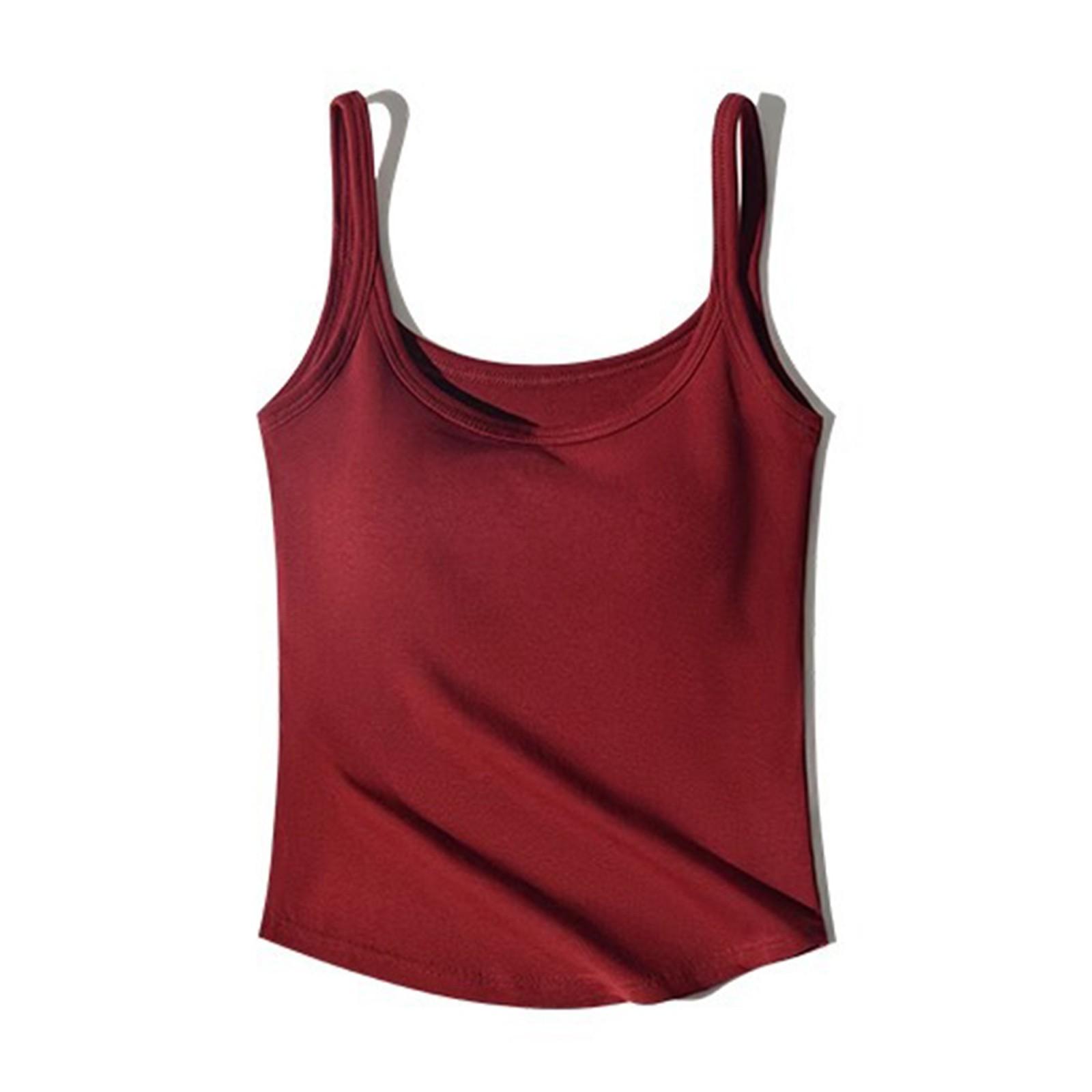 

Жіночий однотонний жилет без кісточок, з м якою підкладкою, топ для базового шару з круглим вирізом M