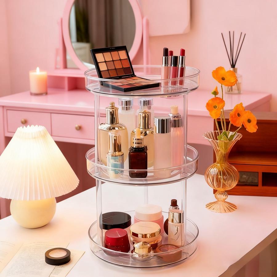 360° Rotating Kitchen and Bathroom Organizer for Spices, Cosmetics, and Skincare