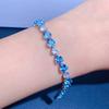 Imitation Natural for Swiss Blue Topaz Bracelet Luxurious Heart Bracelet Fashion Jewelry Gift for Women Girls