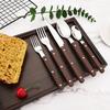 20-Piece Silverware Eating Utensils Set with Retro Handle, Service for 4, Stainless Steel Flatware Knife Fork Spoon Set Mirror Dishwasher Safe