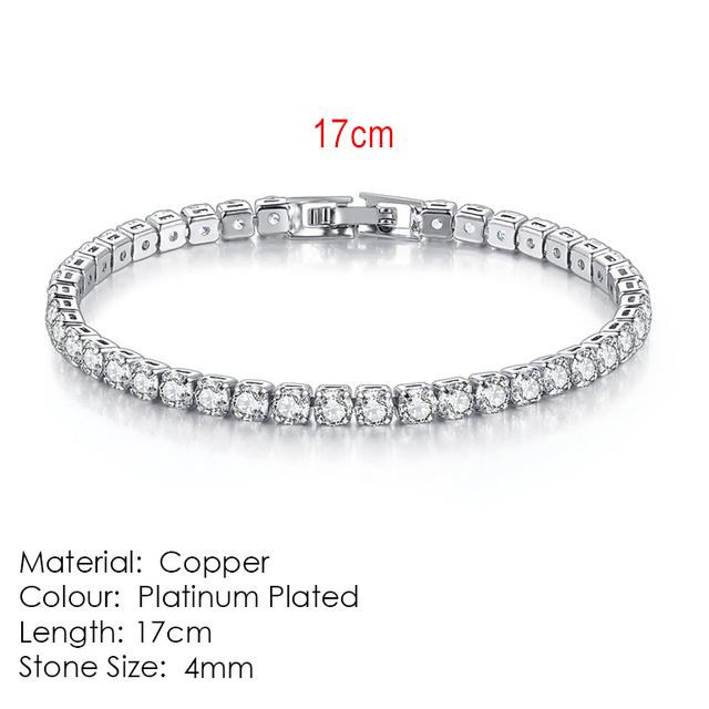Silver Color 2.5/3/4/5mm Zircon Tennis Bracelet For Women Men Dazzling Crystal Hand Chain Wedding Gift Punk Fashion Jewelry