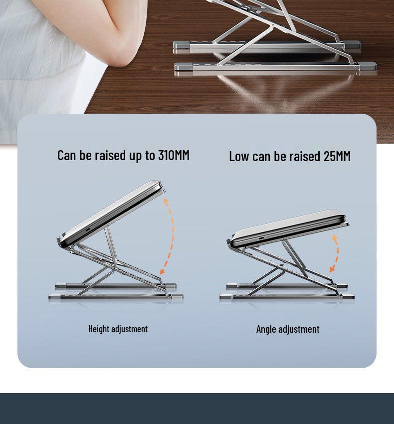 N3 Aluminum Laptop Stand - Double Layer Adjustable Folding Desk